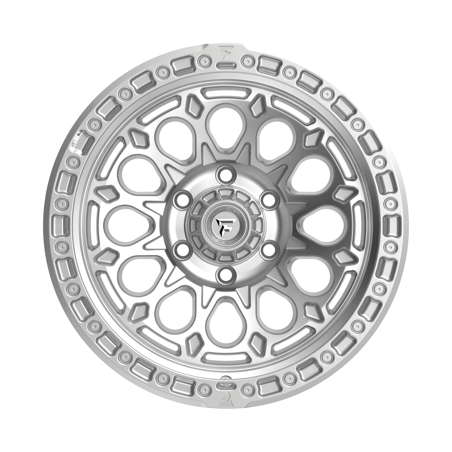 FITTIPALDI OFFROAD FT101MS 17X9, PCD 6X135, ET -12, CB 87.1-GLOSS SILVER WITH MACHINED FACE AND UNDERCUT