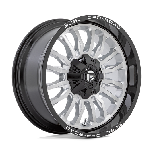 Fuel 1PC D798 ARC 20X9 1 8X165.1/8X6.5 Silver Brushed Face With Milled Black Lip