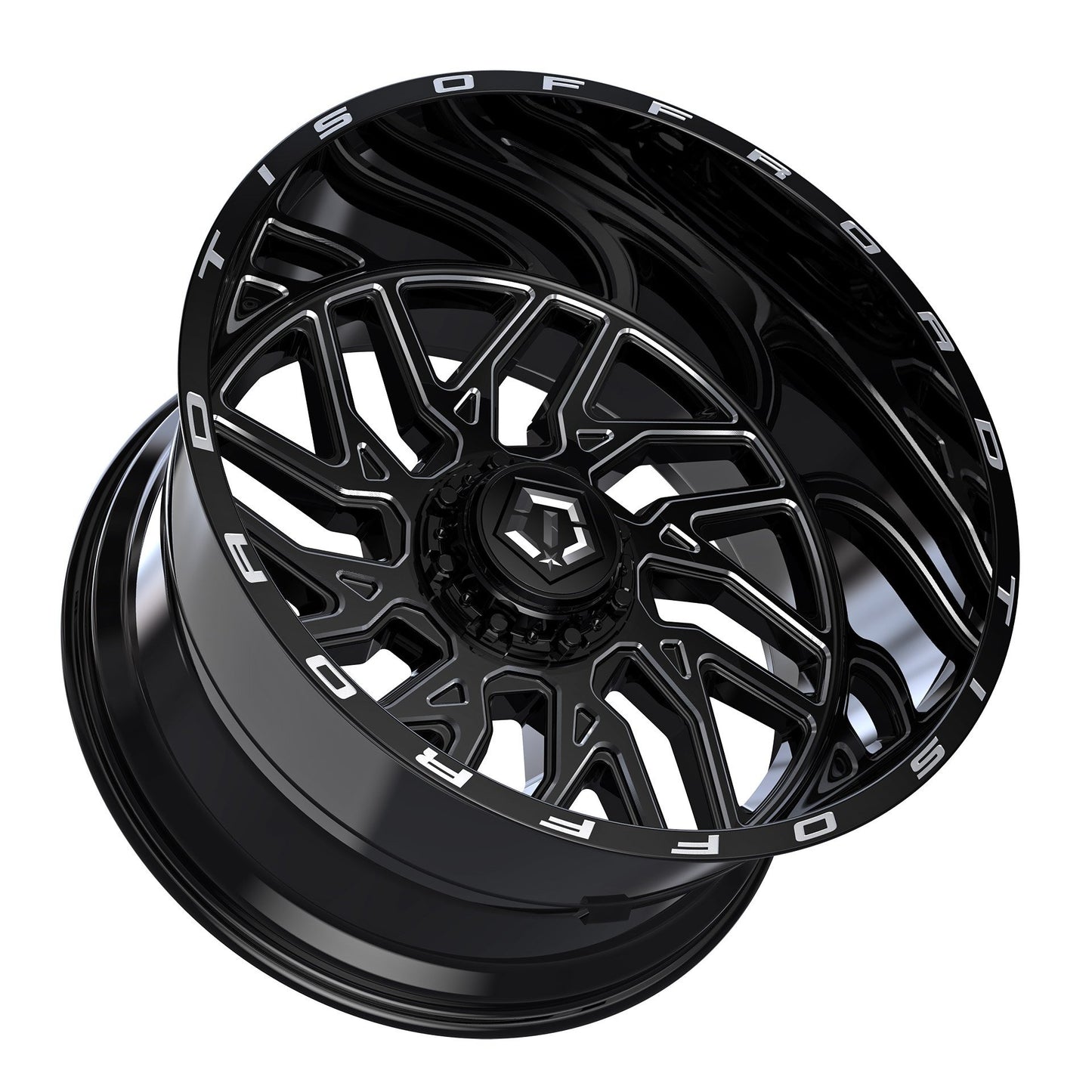TIS 544BM 20x10 -25 Gloss Black Milled