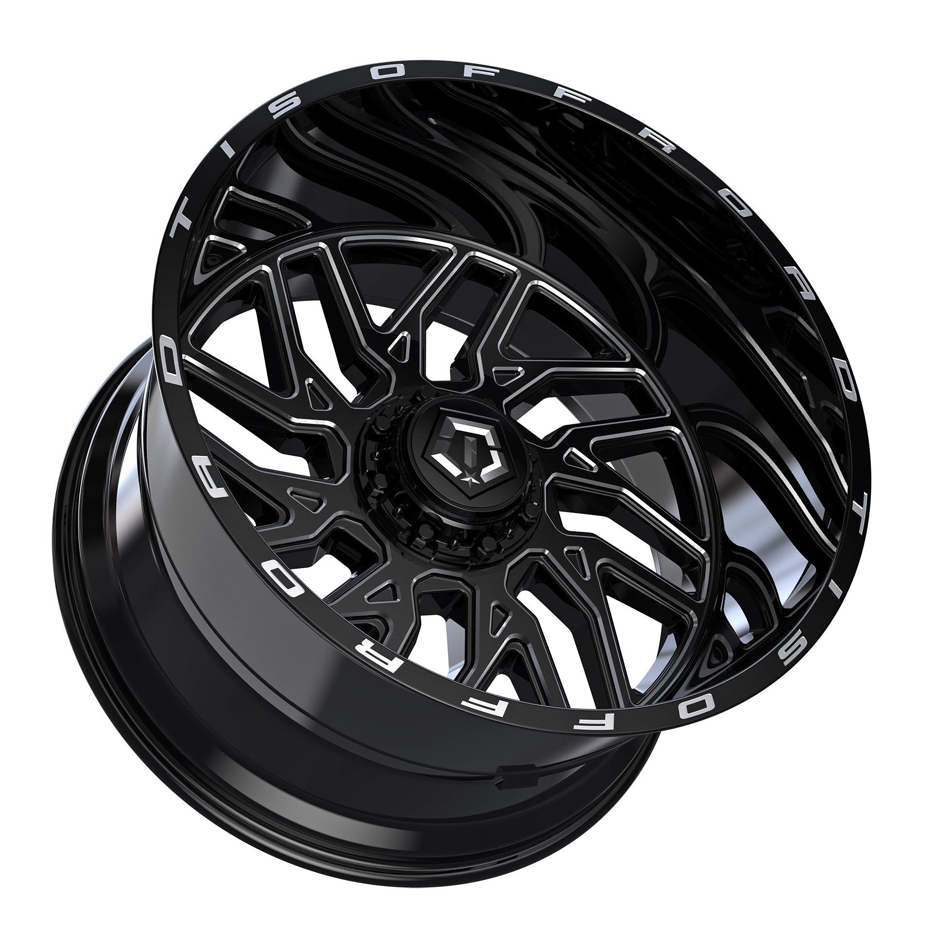TIS 544BM 20x10 -25 Gloss Black Milled