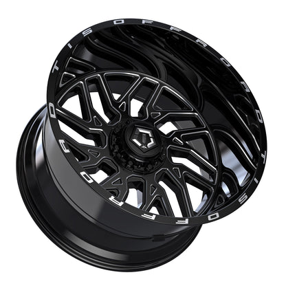TIS 544BM 20x10 -25 Gloss Black Milled