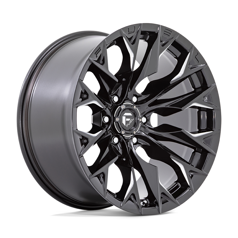Fuel 1PC D803 FLAME 20X9 20 6X139.7 GLOSS BLACK MILLED