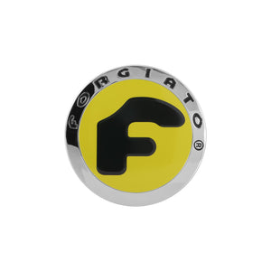 Standard Plastic Cap w/ Chrome Bezel, Yellow Background, Black F
