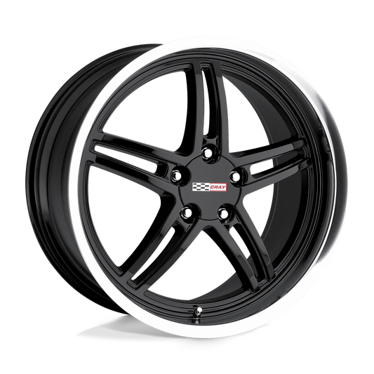 CRAY SCORPION 17X9 50 5X120.65 GLOSS BLACK W/ MIRROR CUT LIP