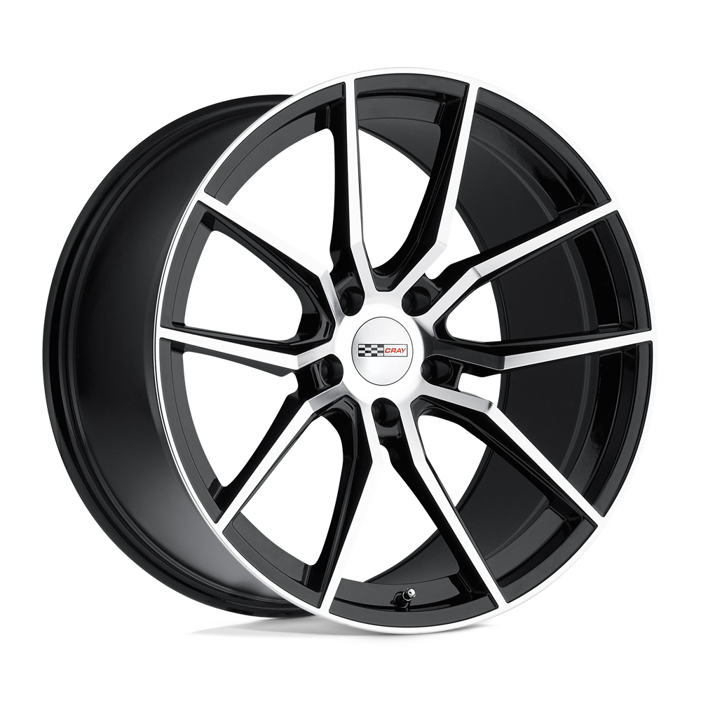 Cray SPIDER 18X9.5 56 5X120.65/5X4.75 GLOSS BLACK W/ MIRROR CUT FACE