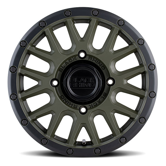 Black Rhino Powersports LA PAZ UTV 15X7 51 4X110 OLIVE DRAB GREEN WITH BLACK LIP