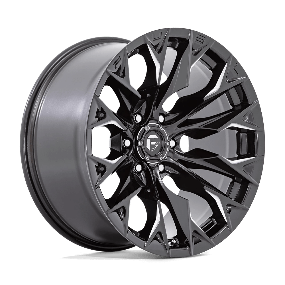 Fuel 1PC D803 FLAME 24X12 -44 5X127 GLOSS BLACK MILLED