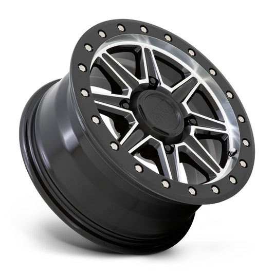 Black Rhino Powersports WEBB UTV 15X7 36 4X110 GLOSS BLACK WITH MACHINED FACE