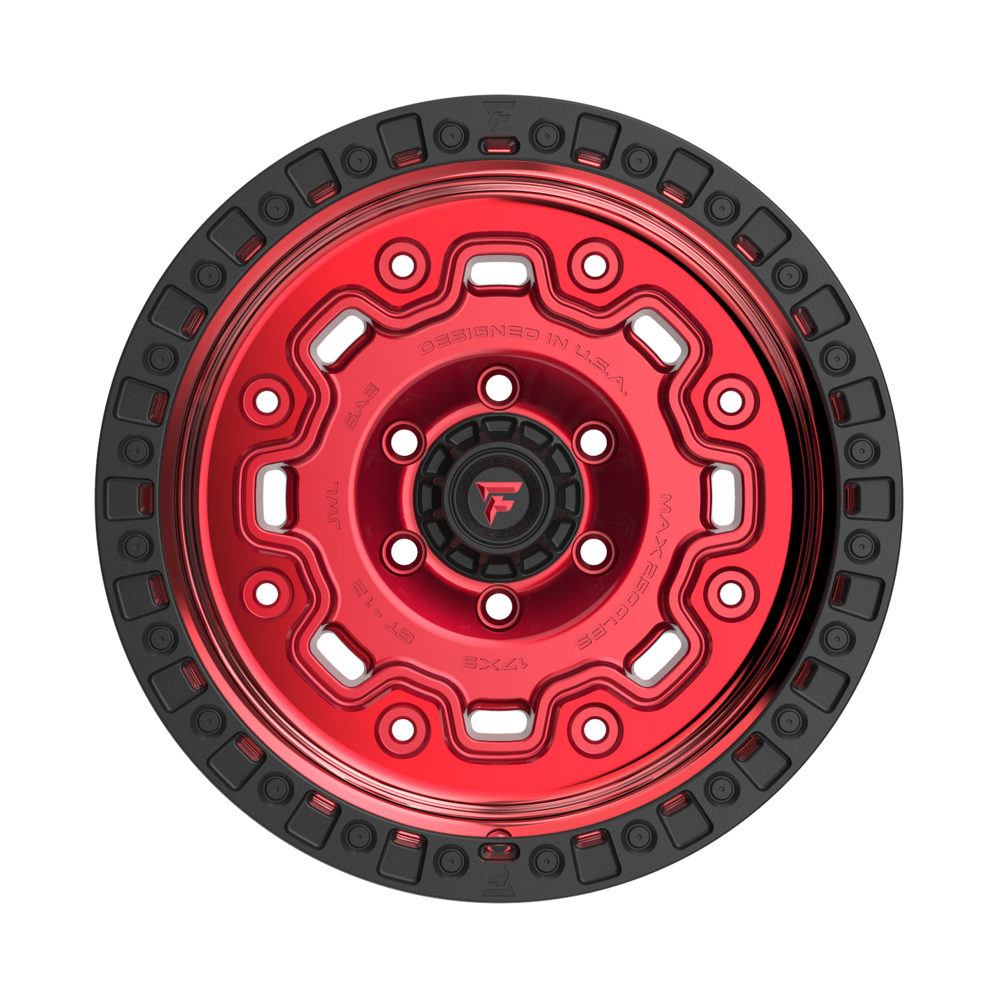 FITTIPALDI FT100RTB 17X9, PCD 6X135, ET-12, CB 87.1-MACHINED W/ GLOSS RED TINT & SATIN BLACK RING