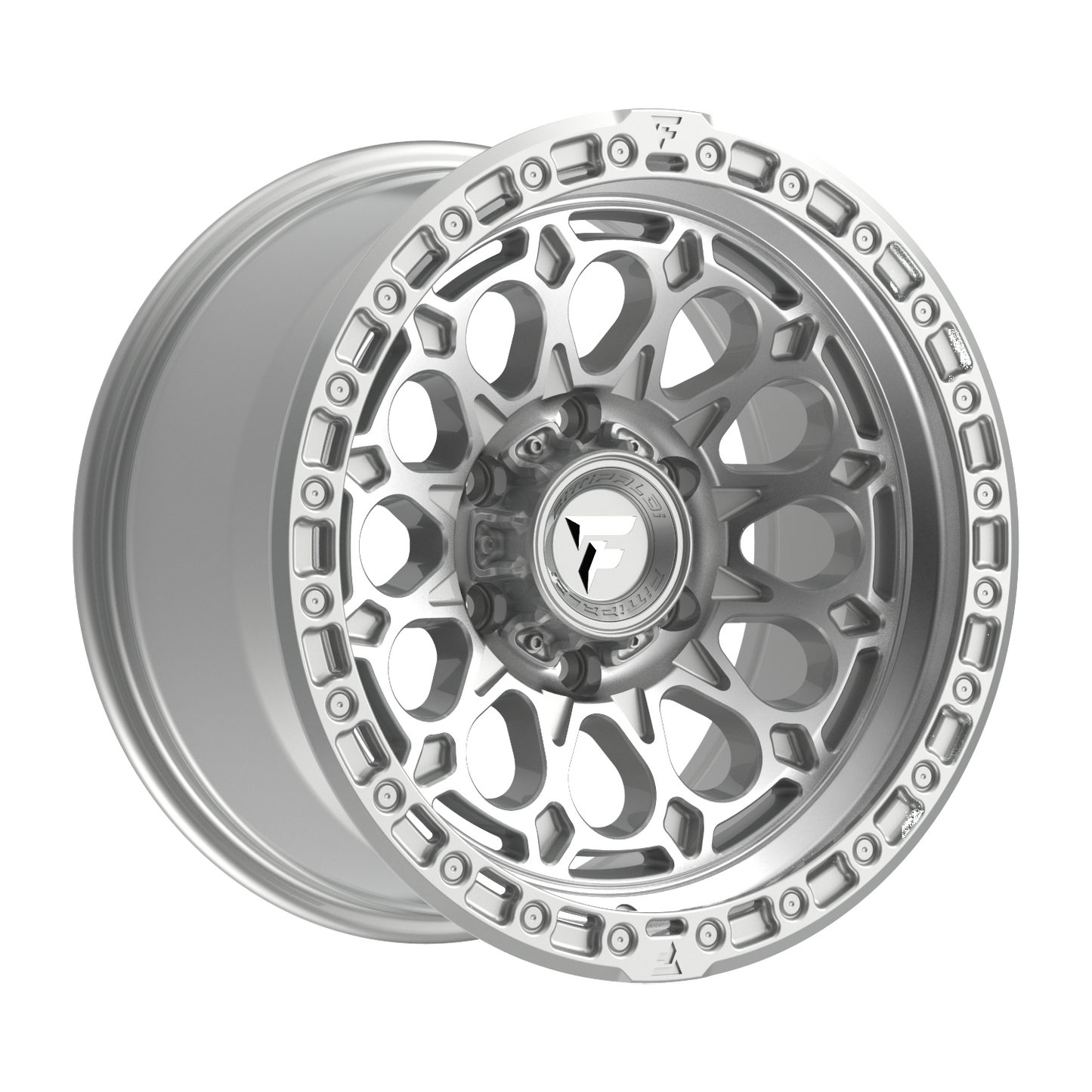 FITTIPALDI OFFROAD FT101MS 17X9, PCD 6X5.50, ET -12, CB 106.2-GLOSS SILVER WITH MACHINED FACE AND UNDERCUT
