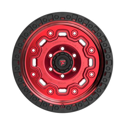 FITTIPALDI FT100RTB 17X9, PCD 6X5.50, ET-12, CB 106.2-MACHINED W/ GLOSS RED TINT & SATIN BLACK RING