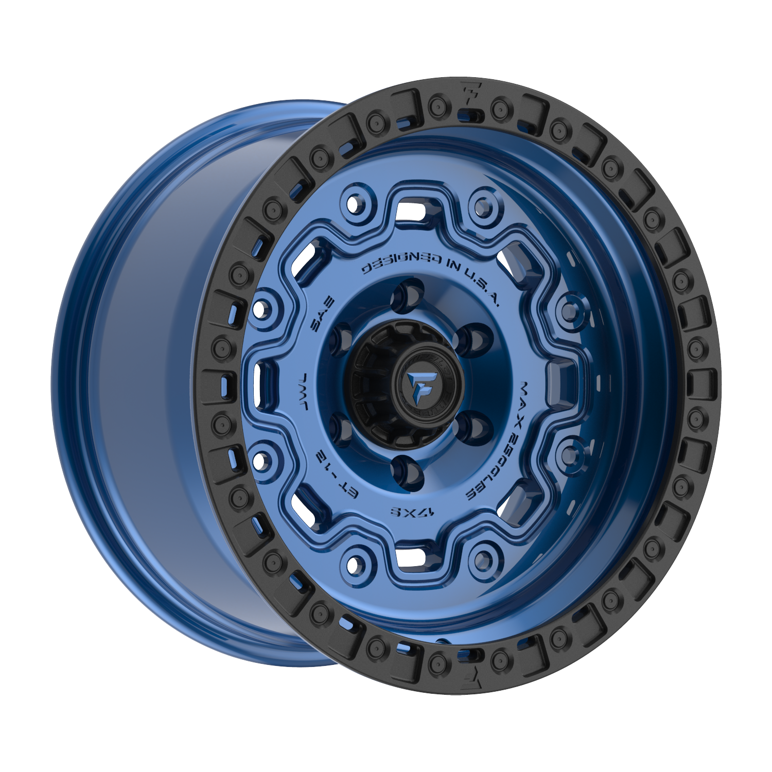 FITTIPALDI OFFROAD FT100BLB 17X9, PCD 6X135, ET -12, CB 87.1-GLOSS BLUE WITH SATIN BLACK RING