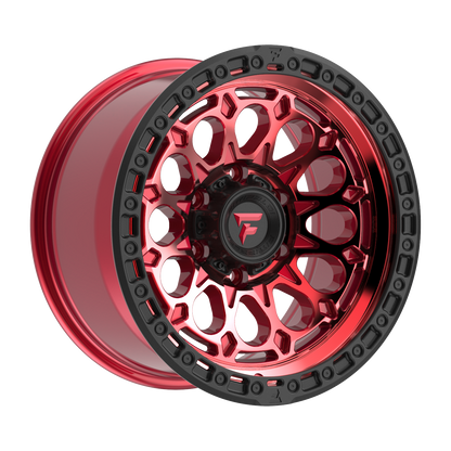 FITTIPALDI FT101RTB 17X9, PCD 6X5.50, ET-12, CB 106.2-MACHINED W/ GLOSS RED TINT & SATIN BLACK RING