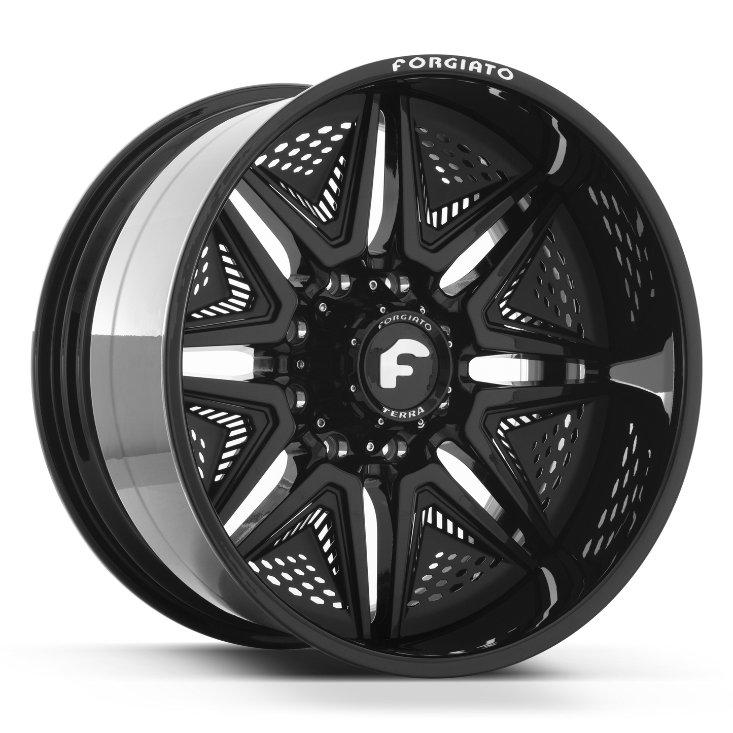 22x12 -44 8x180 FORGIATO FLOW TERRA 007 GLOSS BLACK (8 Lug) - Wheels | Rims