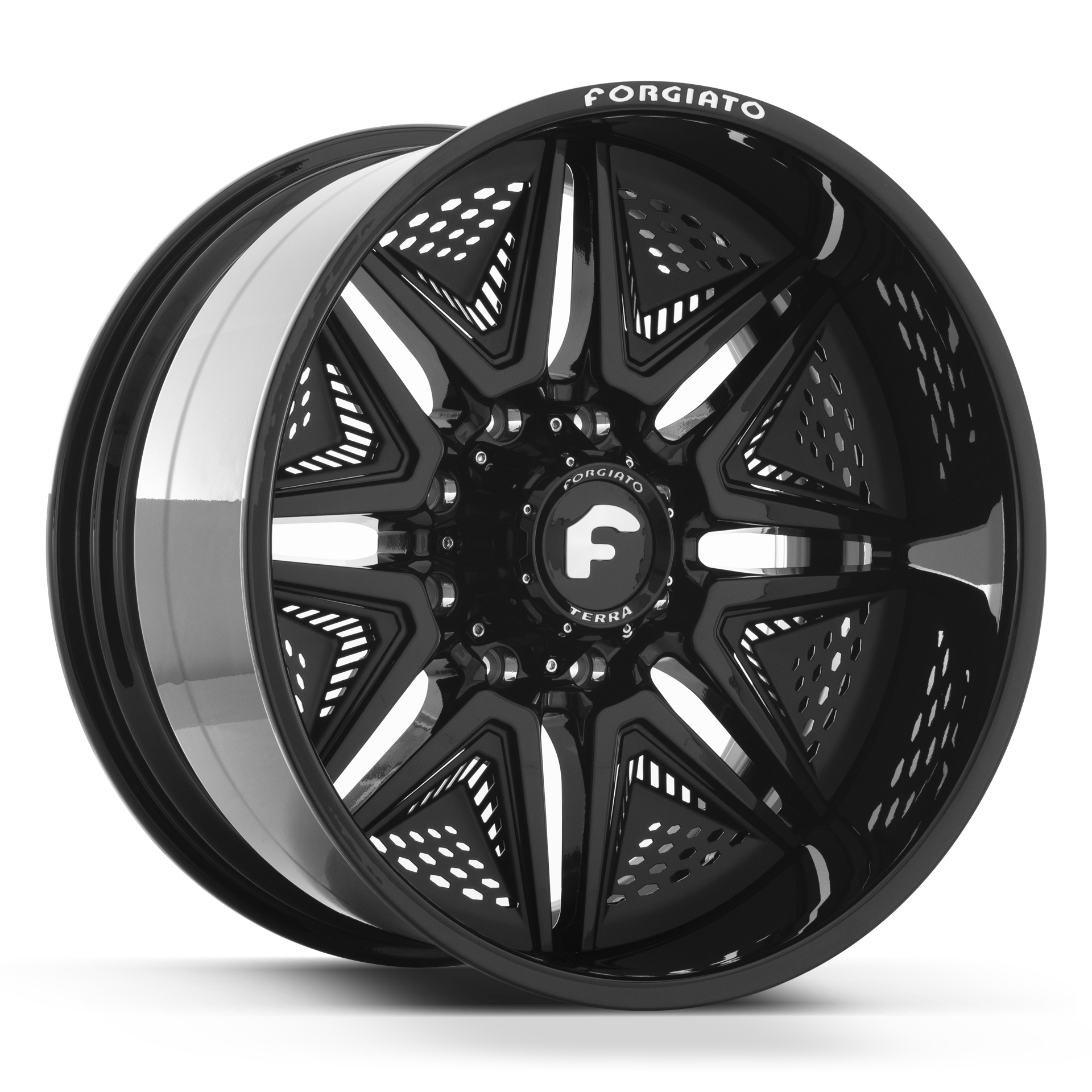 22x12 -44 8x180 FORGIATO FLOW TERRA 007 GLOSS BLACK (8 Lug) - Wheels | Rims