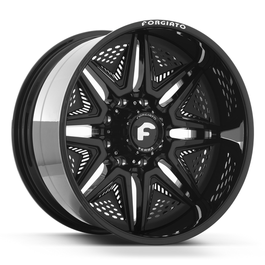 22x12 -44 8x180 FORGIATO FLOW TERRA 007 GLOSS BLACK (8 Lug) - Wheels | Rims