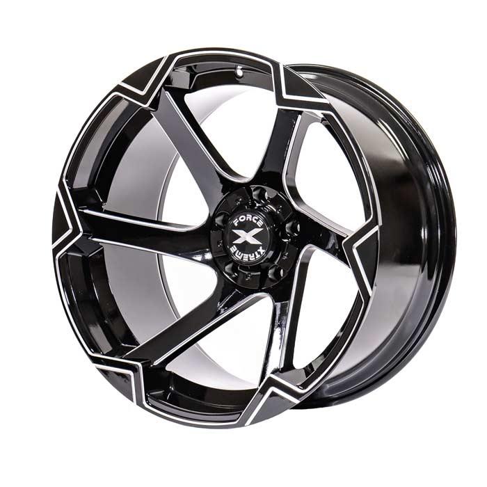 Xtreme Force XF-11 20x10 -25 6x139.7 (6x5.5)/6x135 Black and Milled (left)