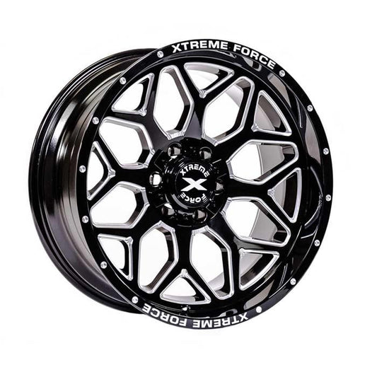 Xtreme Force XF-12 20x10 -25 5x127 (5x5)/5x139.7 (5x5.5) Black and Milled