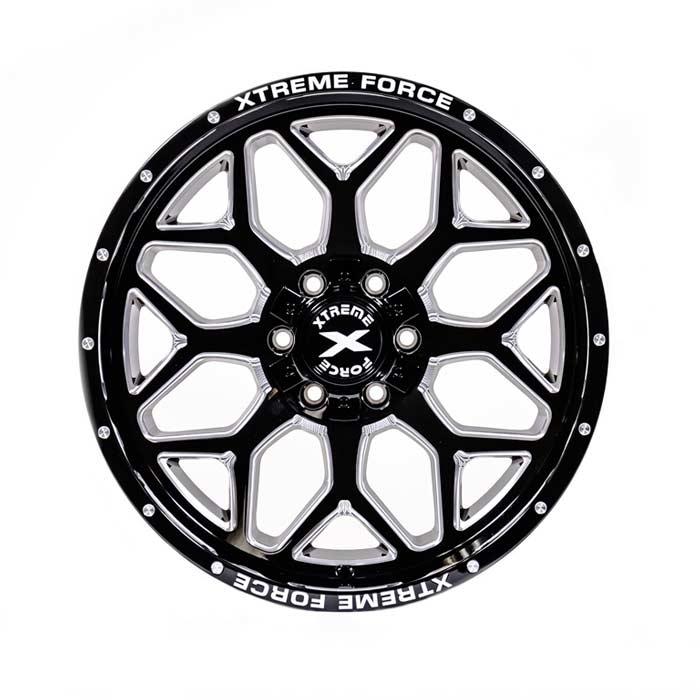 Xtreme Force XF-12 22x12 -51 6x139.7 (6x5.5)/6x135 Black and Milled