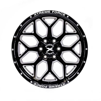 Xtreme Force XF-12 22x12 -51 5x127 (5x5)/5x139.7 (5x5.5) Black and Milled