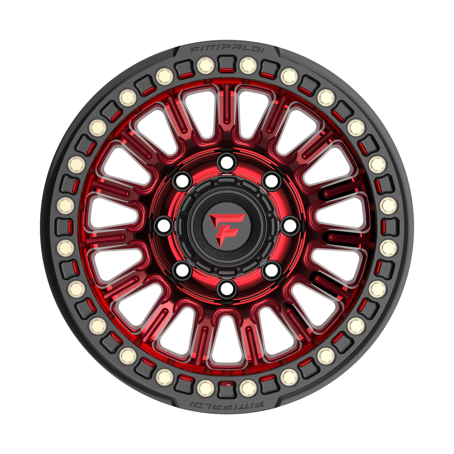 FITTIPALDI FB152R 17X9, PCD 8X6.50, ET -38, CB 125.2-METALLIC RED WITH RED TINT