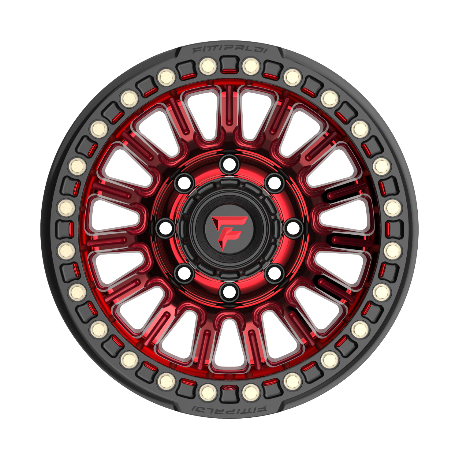 FITTIPALDI FB152R 17X9, PCD 8X6.50, ET -38, CB 125.2-METALLIC RED WITH RED TINT