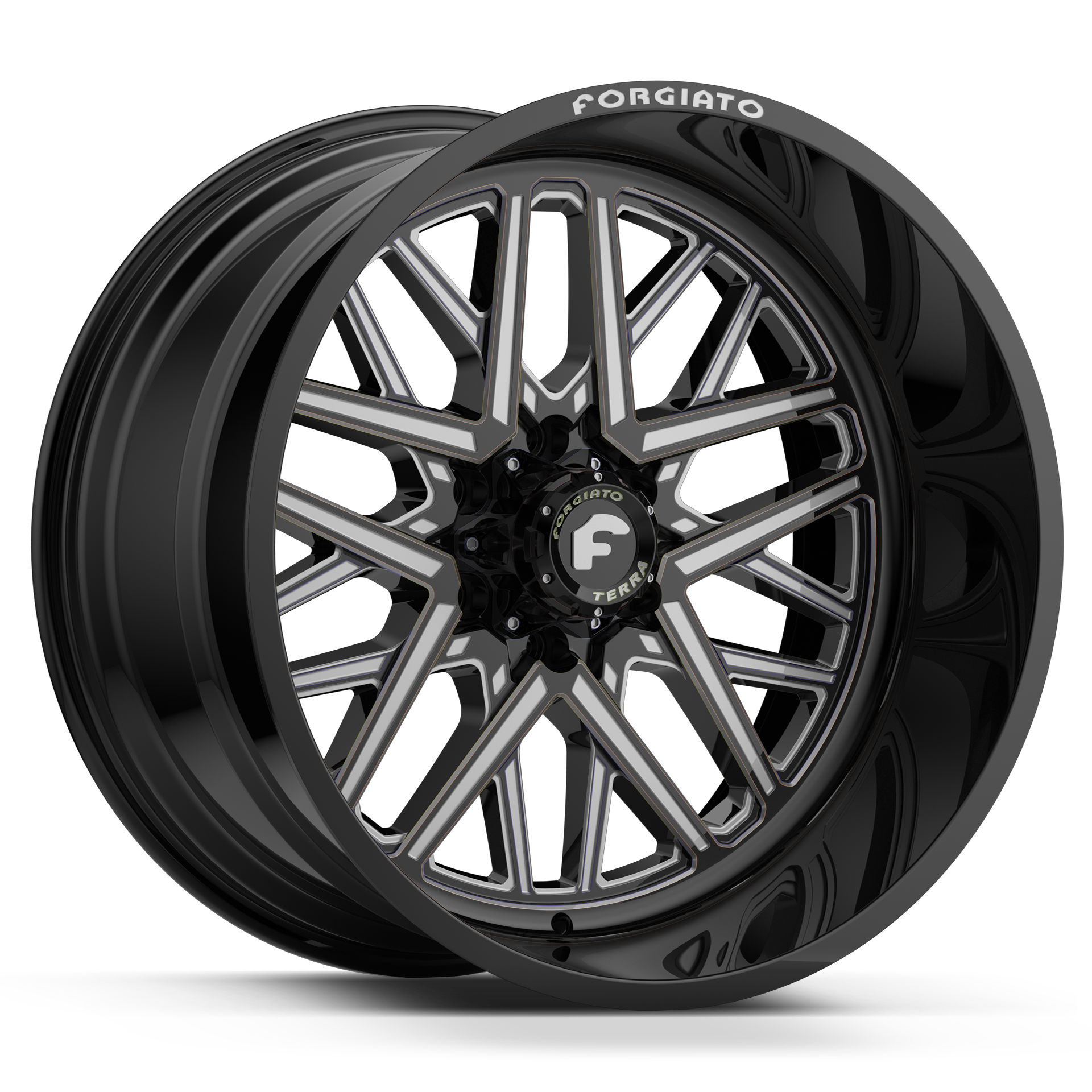 24x12 -44 6x139.7 Forgiato FLOW TERRA 003 Black Machined - Wheels | Rims