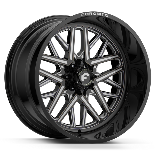 22x12 -44 FORGIATO FLOW TERRA 003 (Black/Machined) - Wheels | Rims