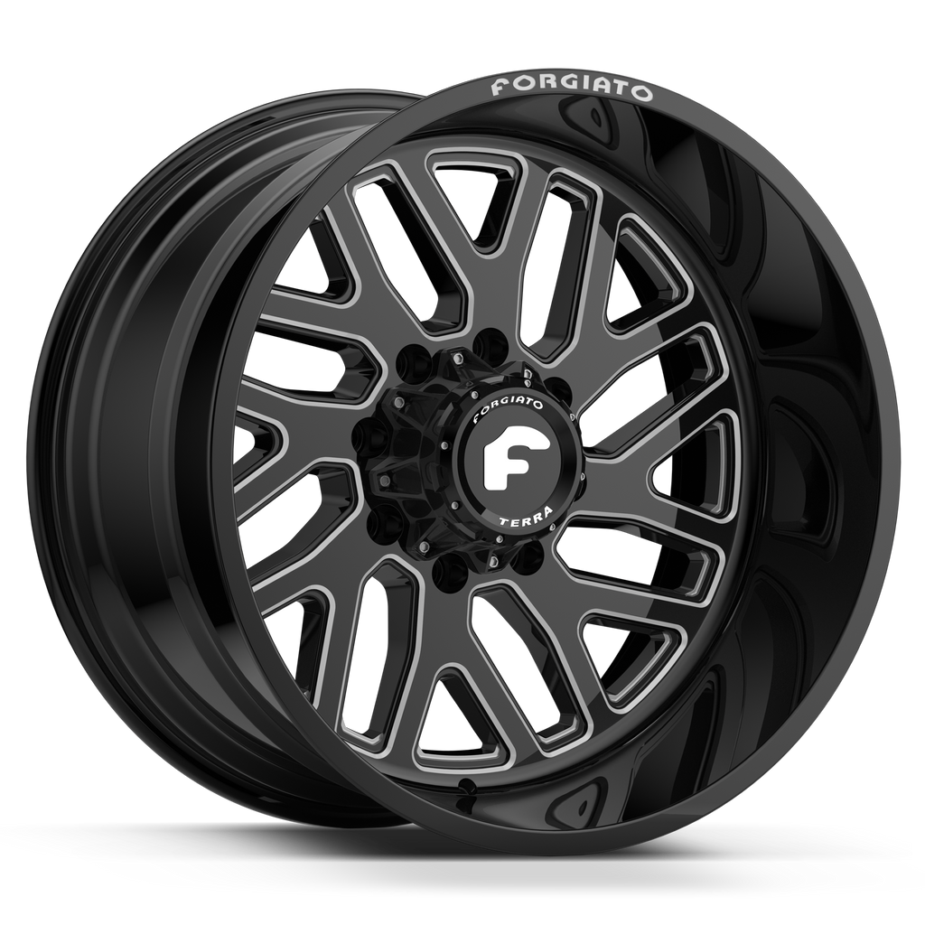 22x12 -44 FORGIATO FLOW TERRA 004 (Black/Machined) - Wheels | Rims