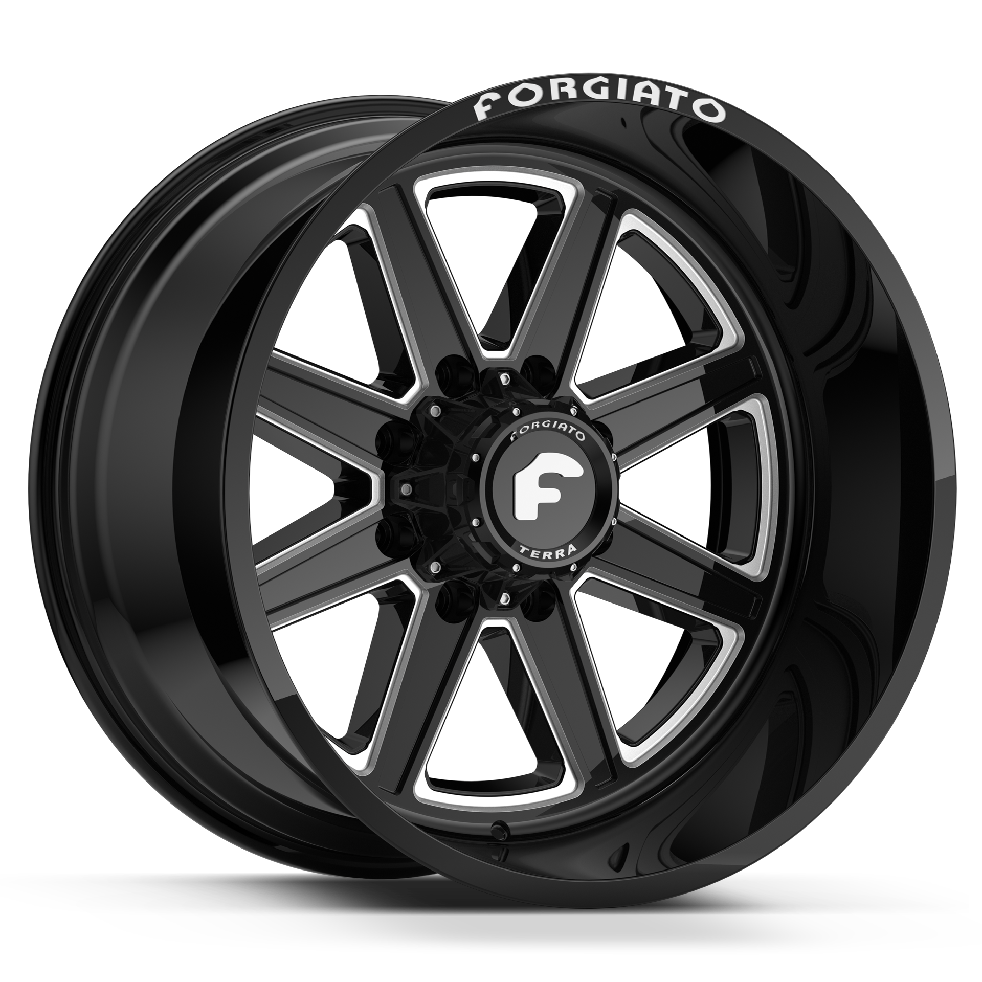 24x12 -44 5x127/5x139.7 FORGIATO FLOW TERRA 006 (Black/Machined) - Wheels | Rims