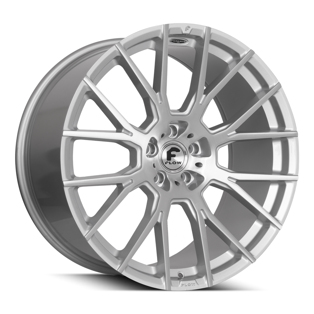22x9 +28 5x112 Forgiato Flow 001 (Silver/Machined) - Wheels | Rims