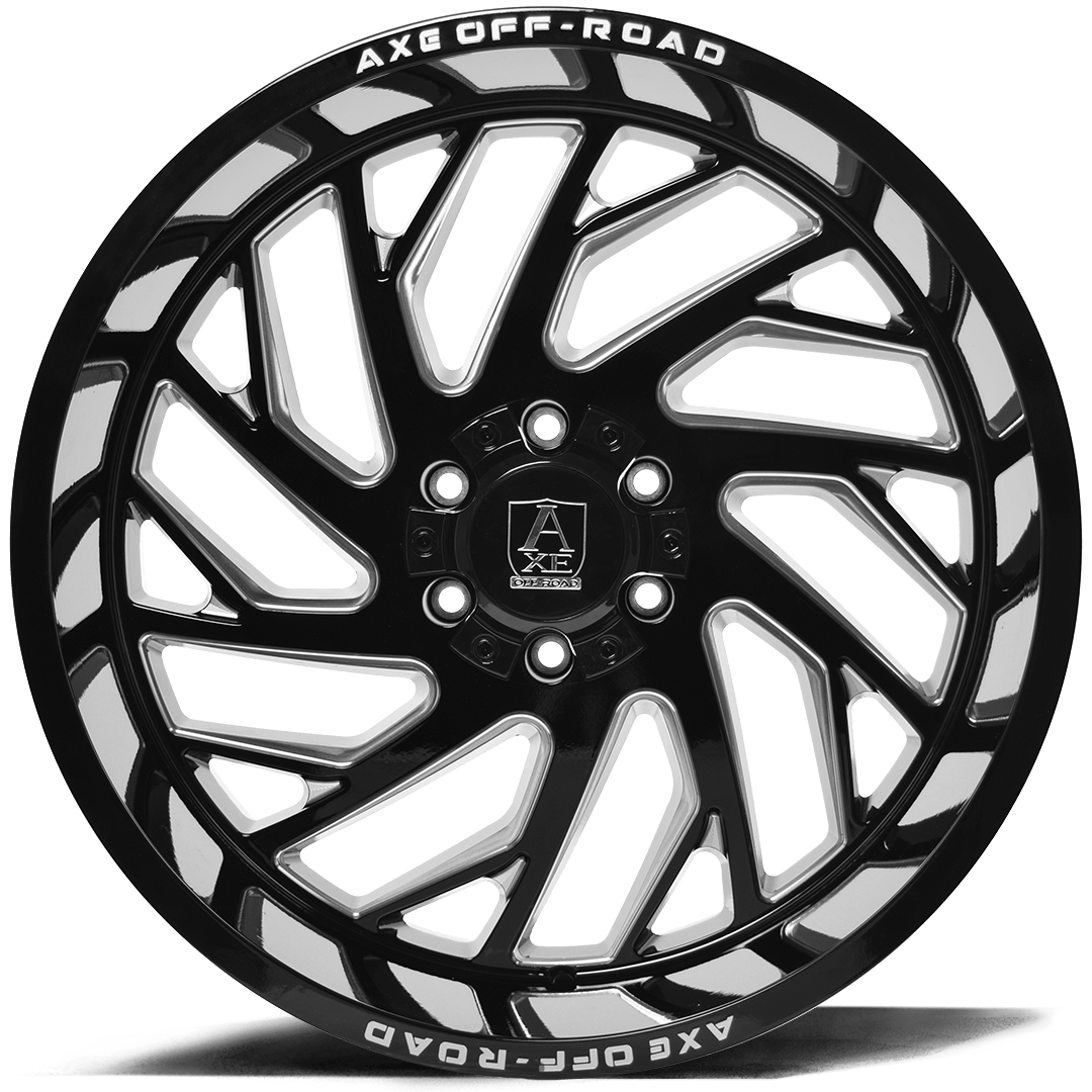 AXE Zeus 20x12 -44 5x127 (5x5)/5x139.7 (5x5.5) Gloss Black Milled