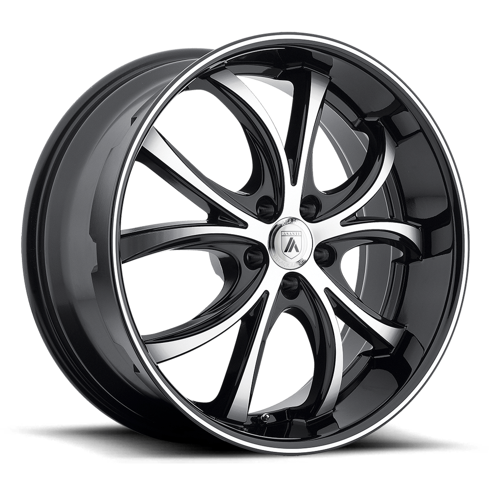 Asanti Black ABL-8 ELEKTRA 22X10 XX BLANK/BLANK Machined Face Black Lip