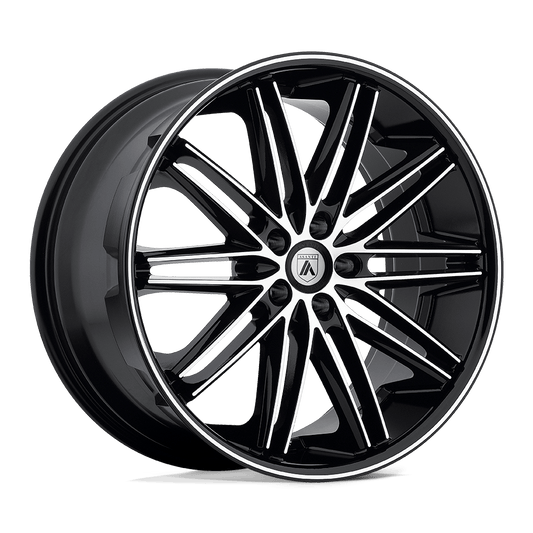Asanti Black ABL-10 POLLUX 22X9 15 5X115/5X115 Machined Face Black Lip