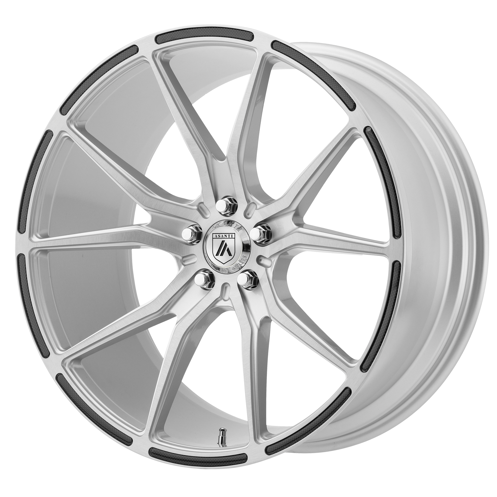 VEGA 22x10.5 Blank BRUSHED SILVER W/ CARBON FIBER INSERTS (35.00 - 45.00 mm)