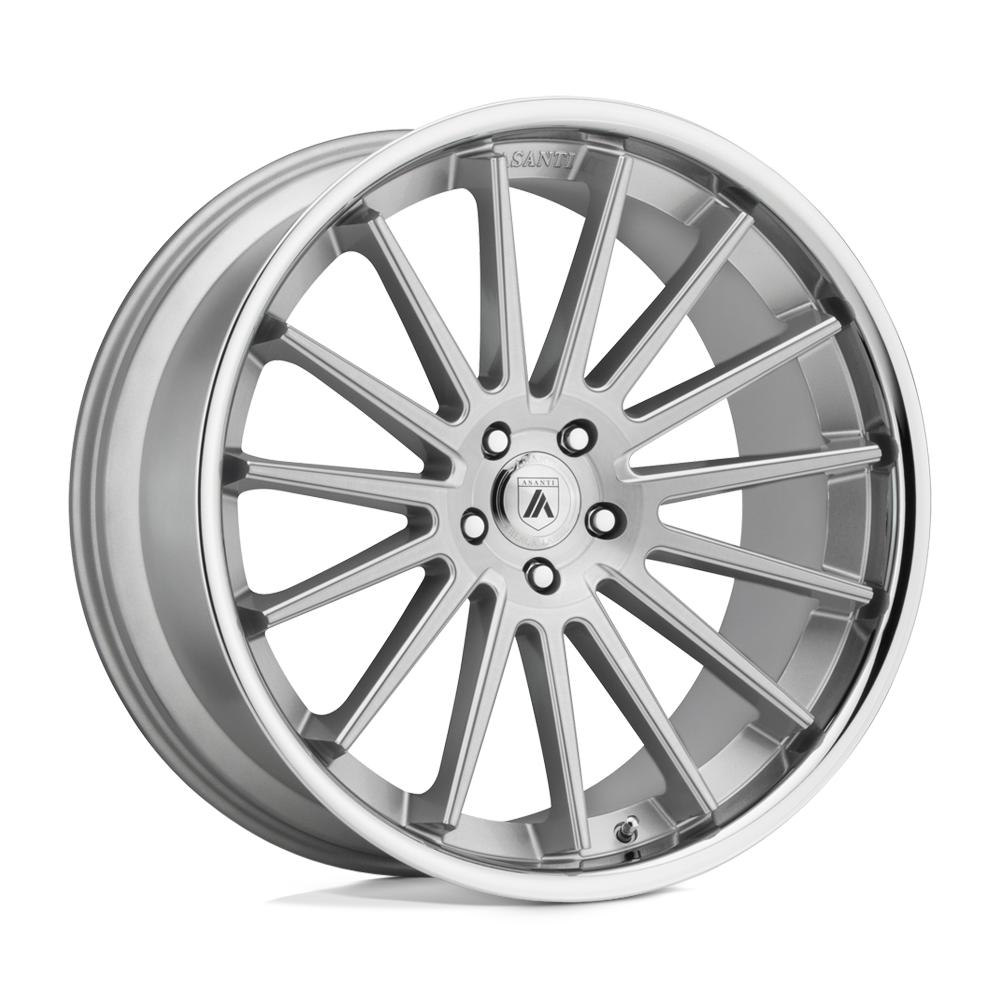 Asanti Black ABL-24 BETA 22x9 32 BLANK/BLANK Brushed Silver Chrome Lip