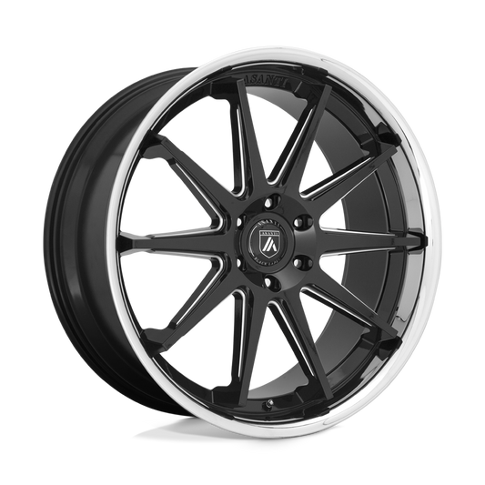 Asanti Black ABL-29 EMPEROR 24x10 30 6x135/6X5.3 Gloss Black Milled With Chrome Lip