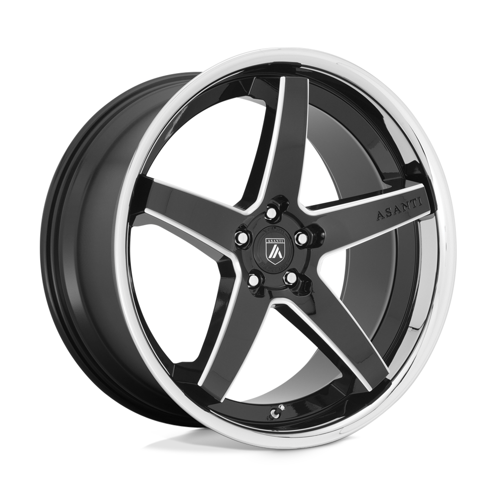 Asanti Black ABL31 REGAL 20x9 35 5X120/5X4.72 Gloss Black Milled With Chrome Lip