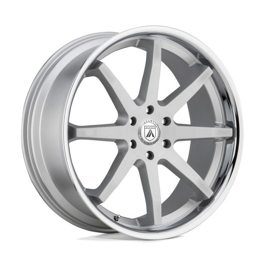Asanti Black ABL-32 KAISER 20x9 30 5X120/5X4.72 Brushed Silver Chrome Lip