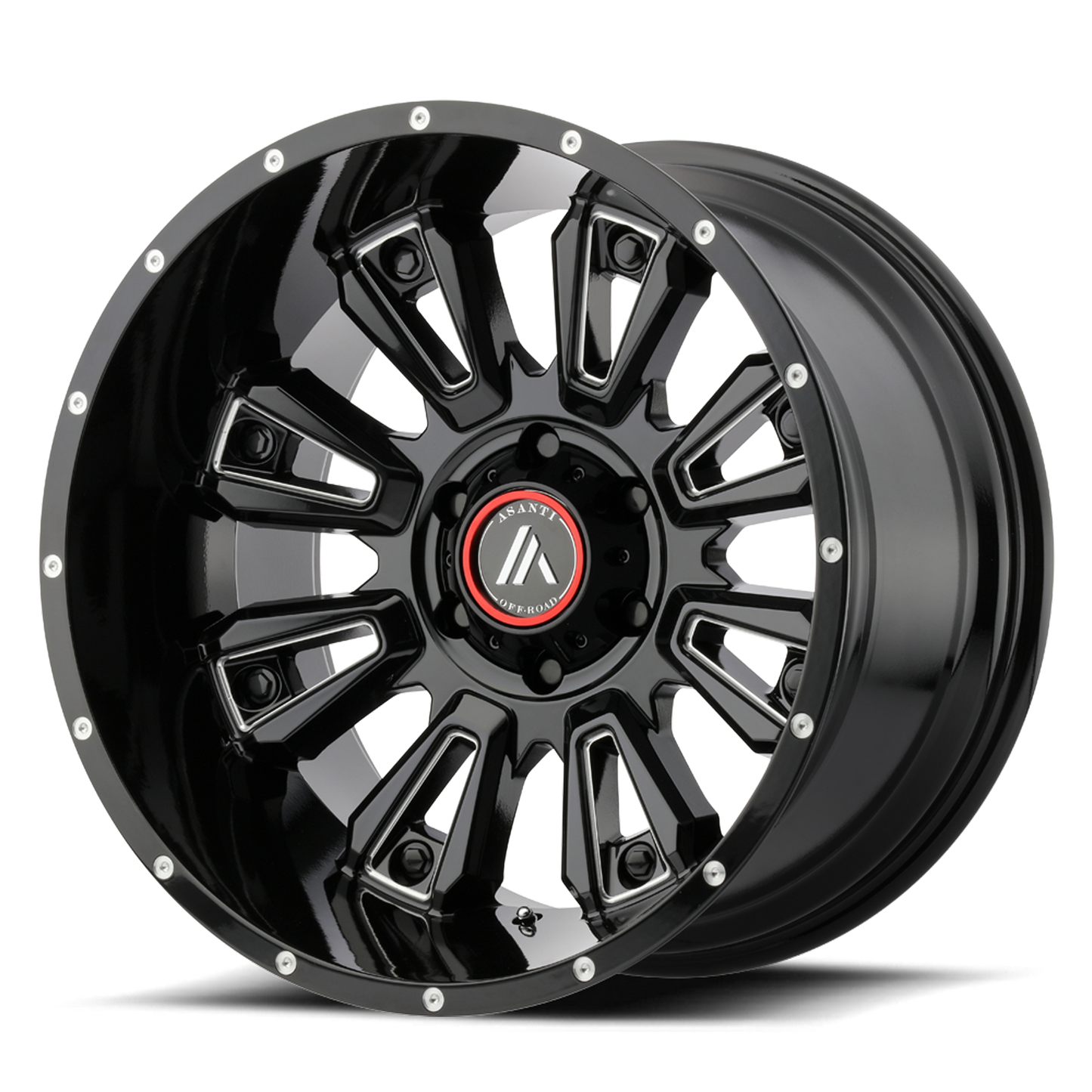 Asanti Off Road AB808 BLACKHAWK 22X12 -44 8X170/8X6.7 Gloss Black Milled