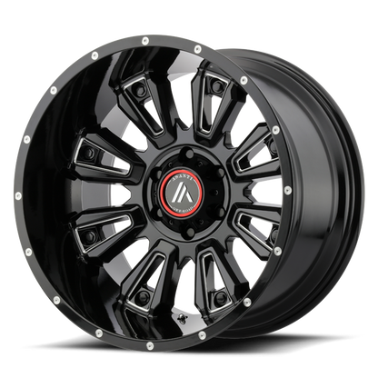 Asanti Off Road AB808 BLACKHAWK 20X9 -12 8X165.1/8X6.5 Gloss Black Milled