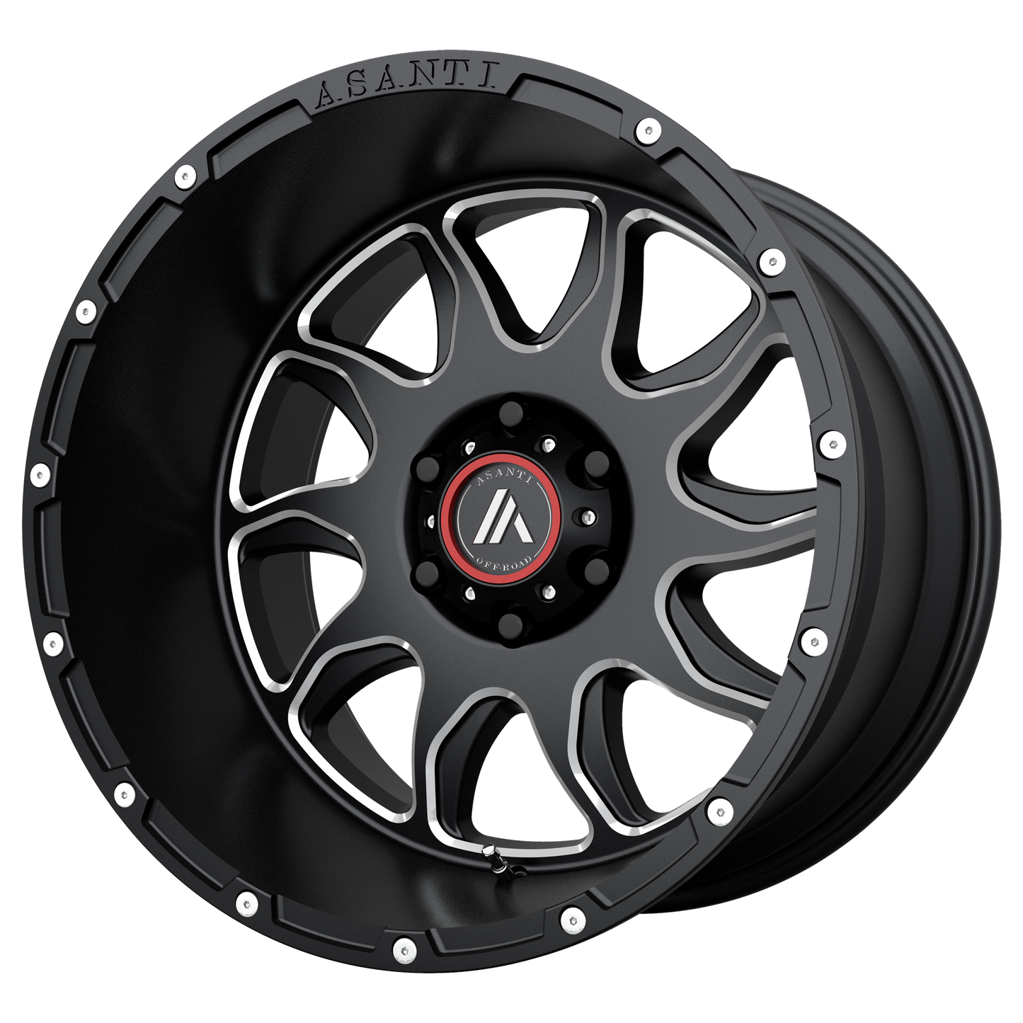 Asanti Off Road AB810 BALLISTIC 20X9 18 8X180/8X7.1 Gloss Black Milled