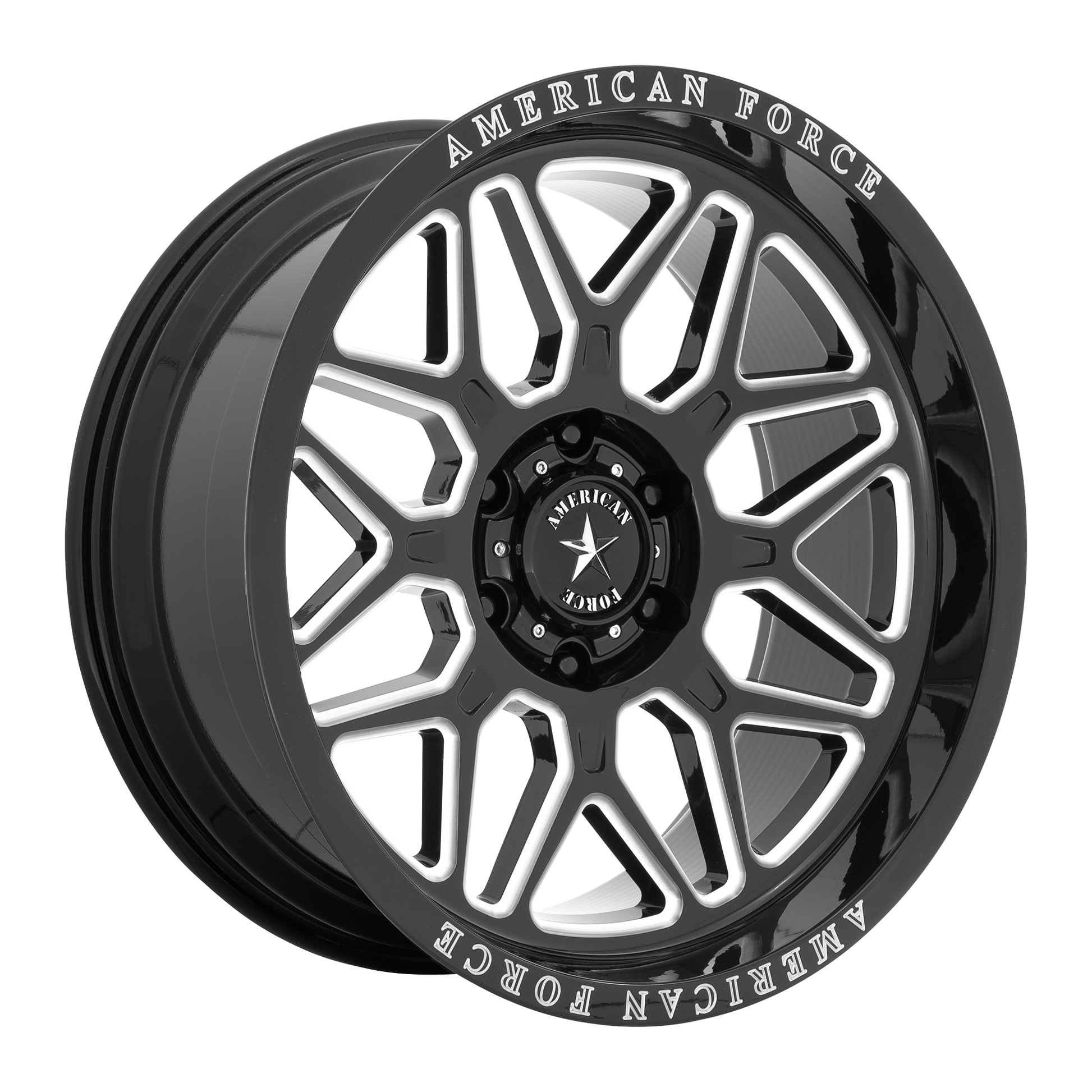 American Force Cast AC001 RUSH 22X10 -18 6X139.7 GLOSS BLACK MILLED