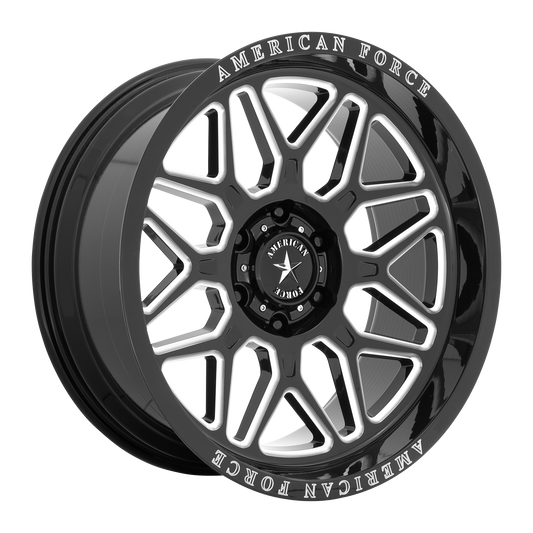 American Force Cast AC001 RUSH 22X10 -18 6X139.7 GLOSS BLACK MILLED