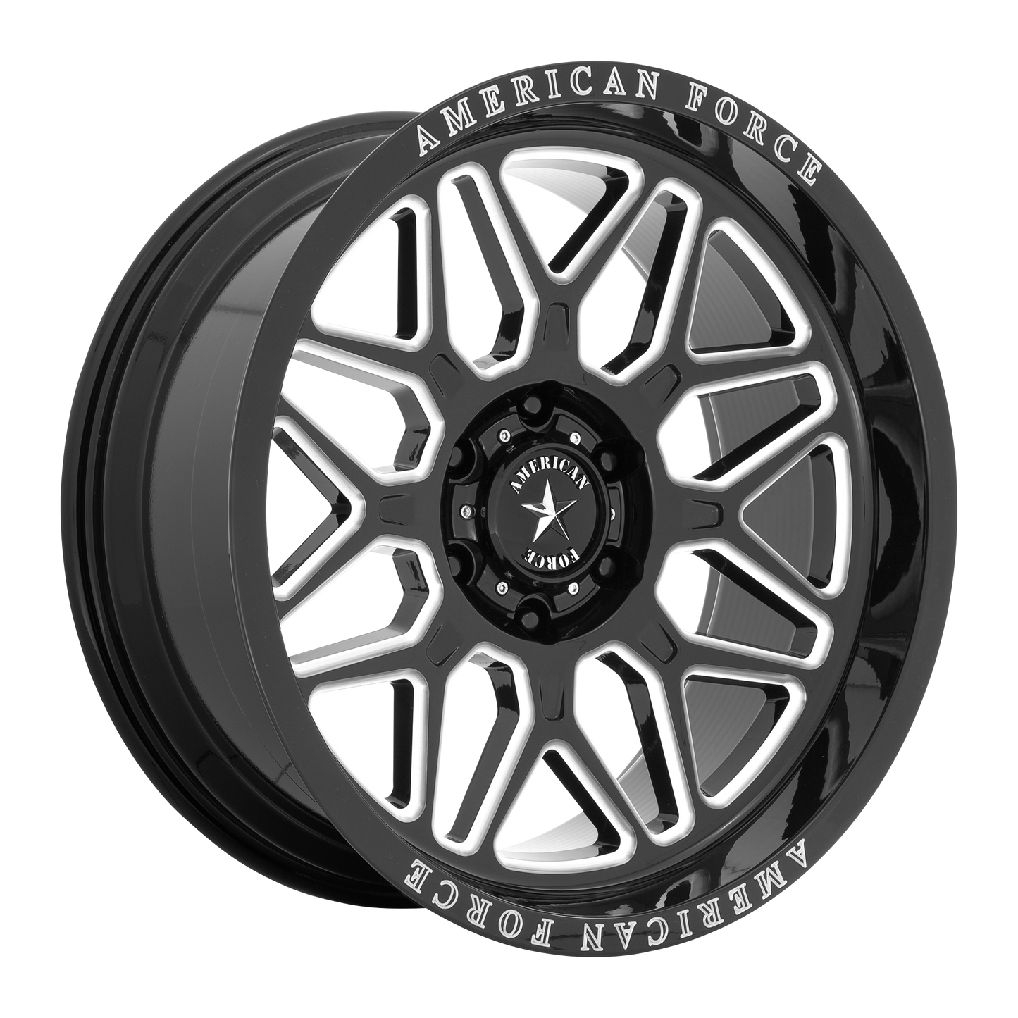 American Force Cast AC001 RUSH 22X10 -18 6X139.7/6X5.5 Gloss Black Milled
