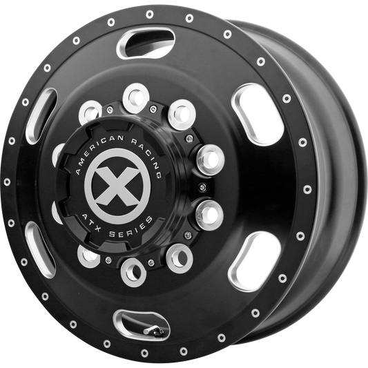 ATX AO402 INDY 22.5X8.25 145 10X285.75/10X11.25 Satin Black Milled - Front
