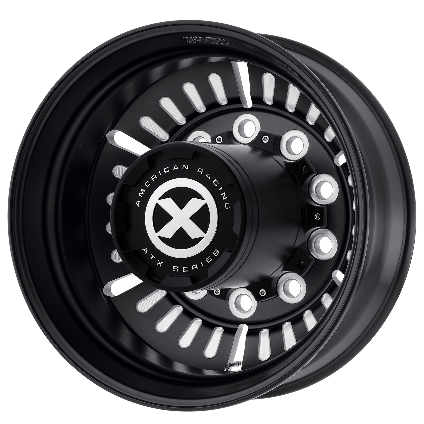 ATX AO403 ROULETTE 22.5X8.25 -168 10X285.75/10X11.25 Satin Black Milled - Rear