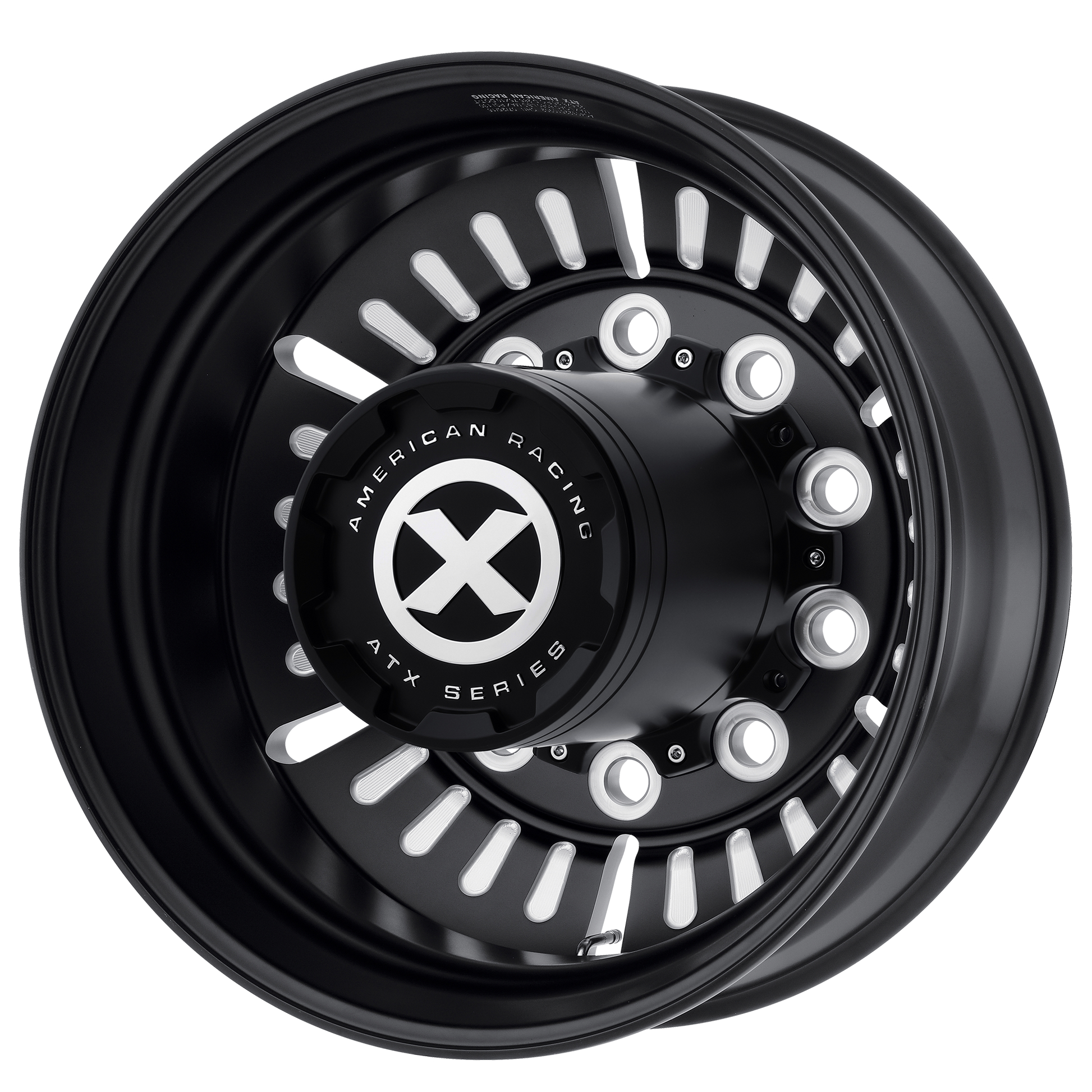 ATX AO403 ROULETTE 22.5X8.25 -168 10X285.75/10X11.25 Satin Black Milled - Rear