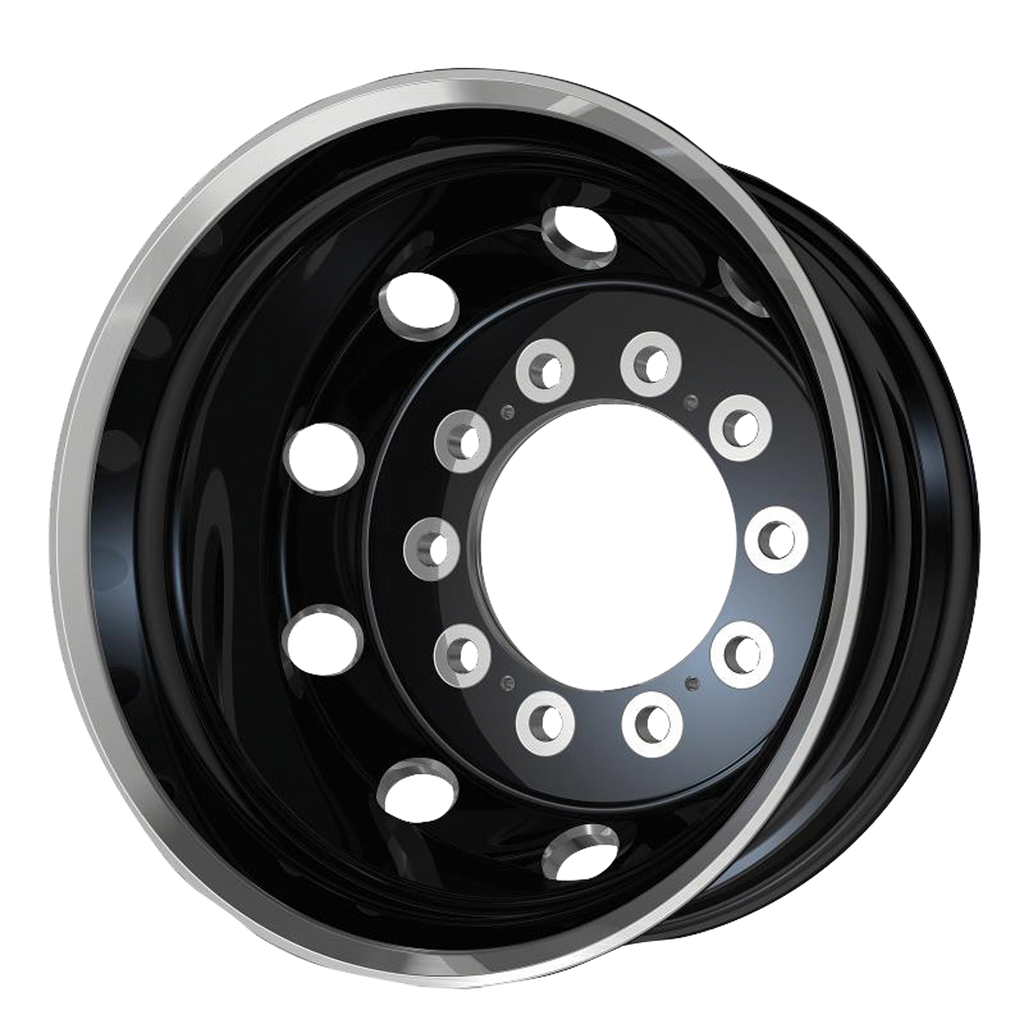 ATX AO404 JOURNEY 24.5X8.25 -168 10X285.75/10X11.25 Glossy Black With Polished Lip - Rear Outer