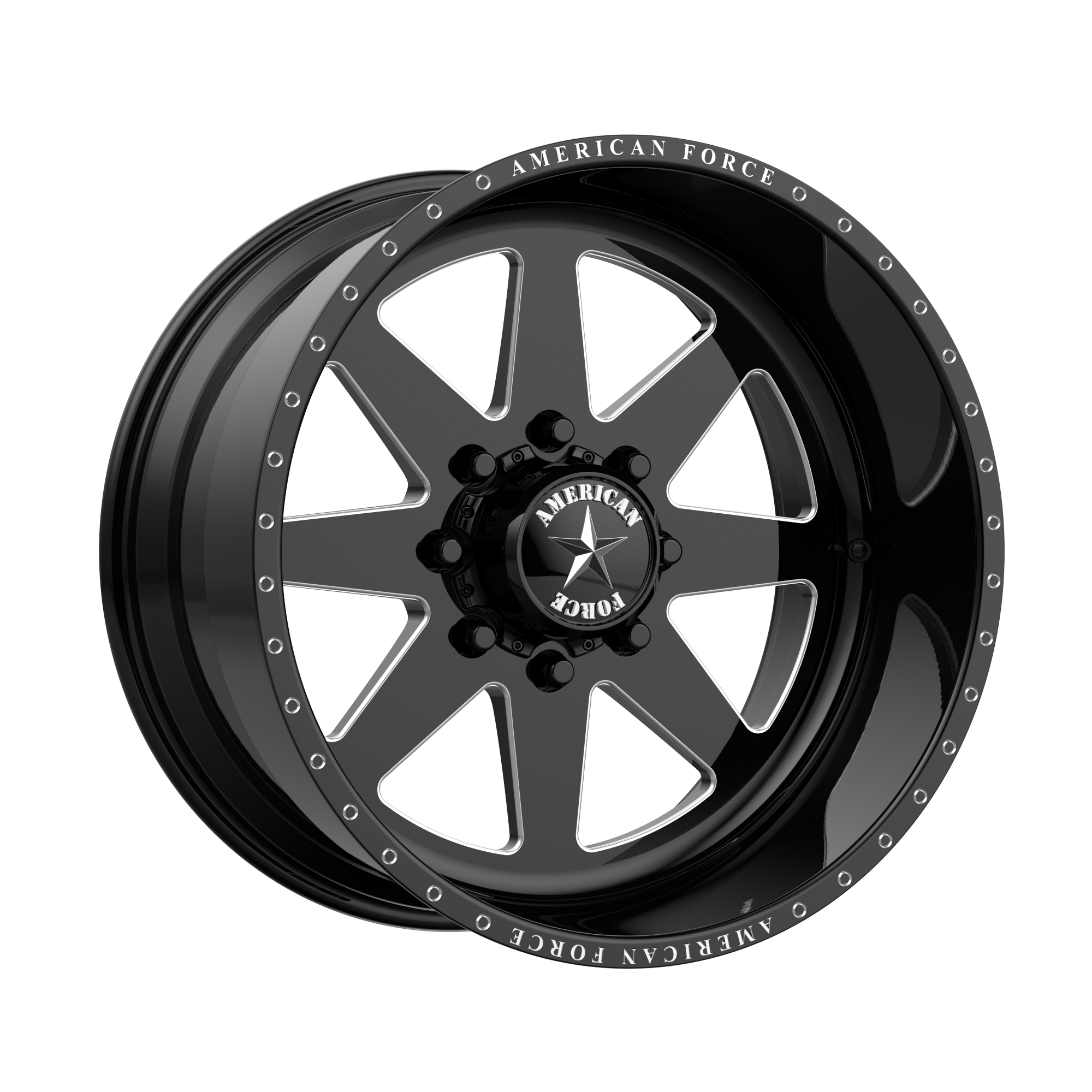 AMERICAN FORCE INDEPENDENCE SS 22x10 8x180.00 GLOSS BLACK MACHINED (25 mm)